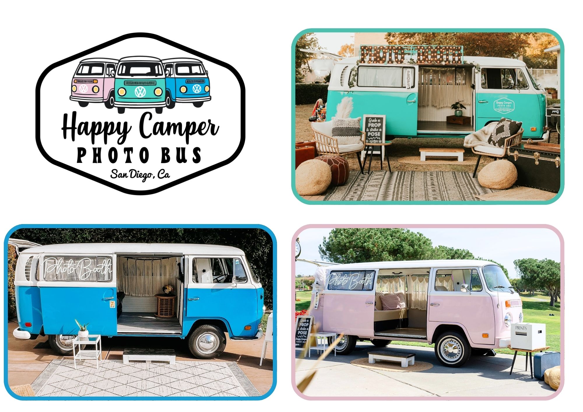 Happy Camper Photo Bus - SoCal VW Photo Booth Bus Rental - Top Rated